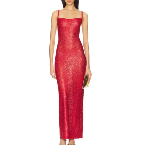 Lovers + Friends Red Sequin Maxi Dress - Picture 1 of 6